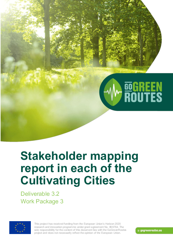 Stakeholder mapping report in each of the Cultivating Cities