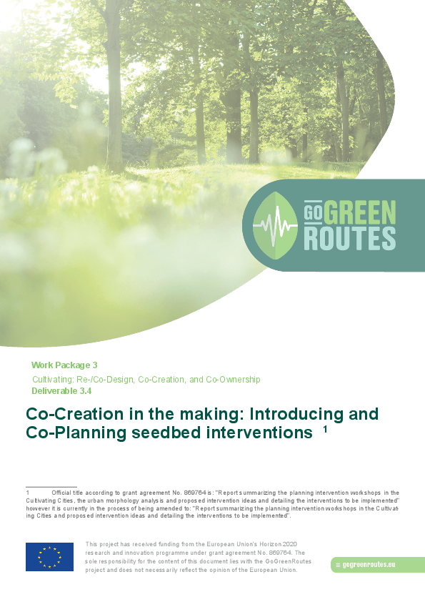 Co-Creation in the making: Introducing and Co-Planning seedbed interventions 