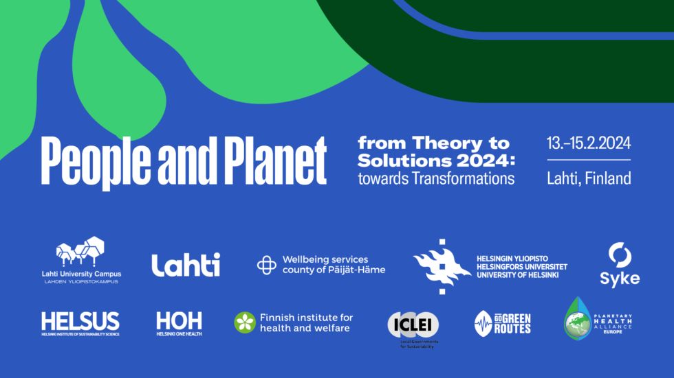 WELCOME TO THE PEOPLE AND PLANET - FROM THEORY TO SOLUTIONS CONFERENCE 2024